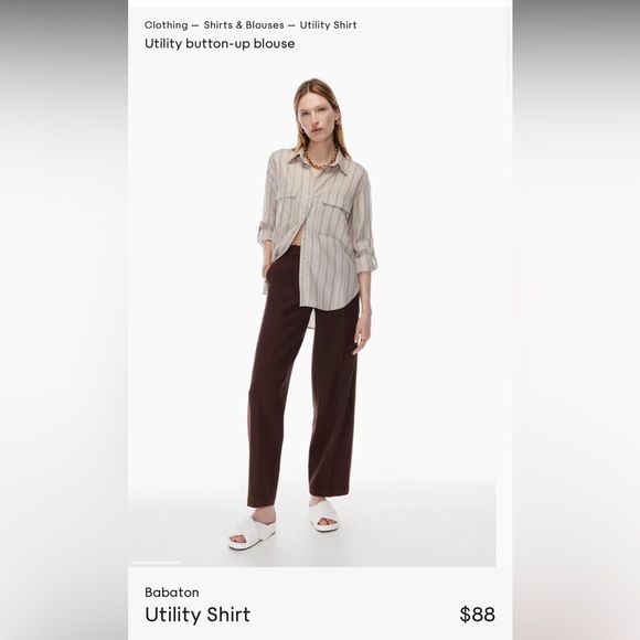 Aritzia Babaton Utility Button Up - Picture 1 of 2